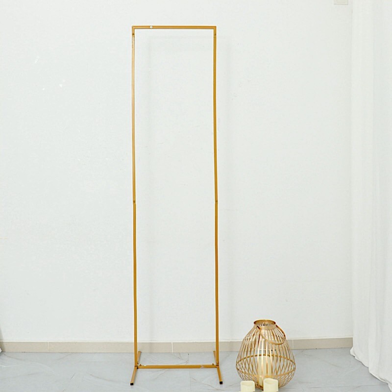 7 ft Gold Metal Floral Display Frame Rectangle BACKDROP STAND Wedding Arch Event
