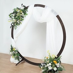 7.4 feet Dark Brown Natural Wood Round BACKDROP STAND Wedding Arch Party Events