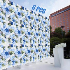 6Pcs Artificial Flower Wall Panel Floral Panel Background Wedding Birthday Decor