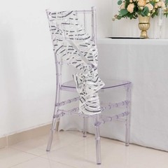 5 WHITE BLACK Wave Mesh Embroidered Sequins CHAIR SASHES Party Events