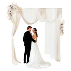 Decorative Artificial Flowers Artificial Wedding Arch Flower Kit With Drapes