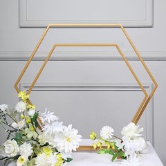 24″ Gold Hexagon Metal Flower FRAME Geometric Table Arch Centerpiece Party Event