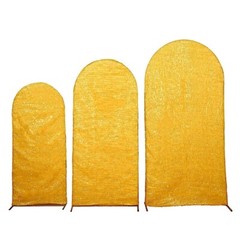 3 Polyester with Metallic Tinsel Round Top Arch Backdrop STAND COVERS Party