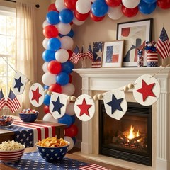 Felt Festive Banner for National Celebration Day Decorations Red 10 10cm