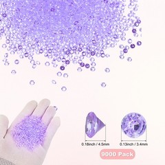 18000-Pack Fake Diamonds Crystal, 4.5mm Mini Clear Acrylic Gems [Purple]