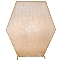 8 ft BLUSH Sparkle Sequin Hexagon Backdrop STAND COVER Party Events Decorations
