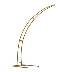 6.5ft Gold Metal Crescent Moon Wedding Arch Stand, Curved Flower Balloon Frame