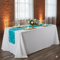YCC Linens – 5 Pack 14 x 108 Inch L’amour Satin Table Runners for Weddings