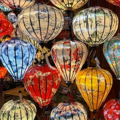 set 5 pcs silk lantern decoration size 18 inches