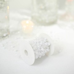 100 ft WHITE Artificial Pearl Beads String GARLAND ROLL Party Event Decorations