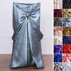 10 Satin UNIVERSAL CHAIR COVERS Party Wedding Home Slipcover Decorations SALE
