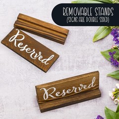 Wooden Reserved Signs for Tables 6-Pack, Brown; Rustic Real Table Signs with …