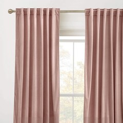 RYB Home Dusty Pink Velvet Curtains 84 inches – Elegant Rod Pocket & Back Tab…