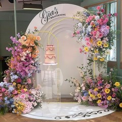 Versatile Set of 2 Wedding Arch Stand in Gold – 7.2FT & 6FT for Memorable Decor