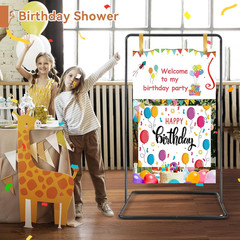 Wedding Welcome Sign Heavy Duty Black Easel Stand with 4 Leather Strap |