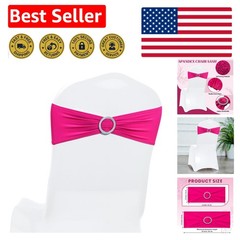 Pack of 10 Spandex Chair Sashes with Elegant Silver Buckle – Magenta