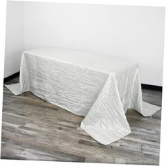 – 90 x 132 Inch 6ft Rectangular Crinkle Taffeta 132″ x 90″ (Rectangular) White