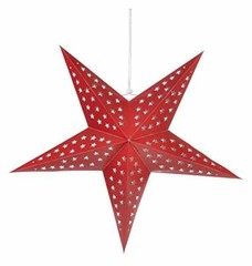 Quasimoon 24″ Solid Red Cut-Out Paper Star Lantern, Hanging Decoration by Pap…