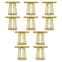 10Pcs Circular Flower Stands 25cm Tall Gold Flower Stand for Wedding Decor