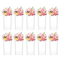10 Pcs Acrylic Flower Stand Wedding Centerpiece Tall Vase Bouquet Backdrop Vase