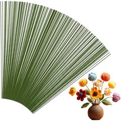 300 PCS Floral Wire Stems, COIDEA 26 Gauge 14 Inch Artificial 26 Gauge, Green