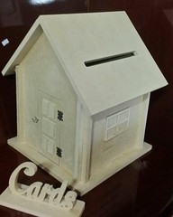 WEDDING WISHING WELL BOX HANDCRAFTED RAW MDF. Wedding cards keeper