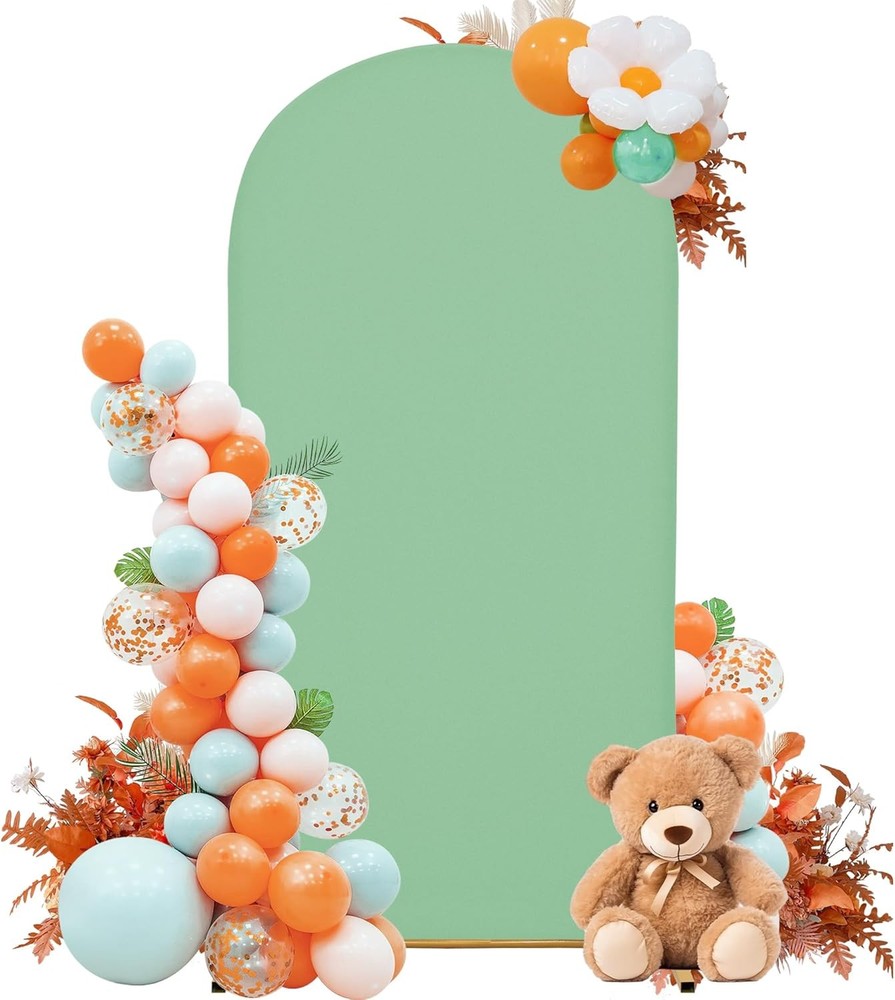 6FT Wedding Arch Cover Mint Green – Stretchy Spandex Backdrop Fabric