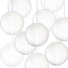 Novelty Place 10pcs White Paper Lanterns – Great Home Party Wedding Decorations