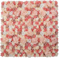 3D Flower Wall Backdrop 6 Pack, 24X16 Inch Blush Pink & Ivory Artificial Rose Pa