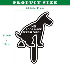 2 Pack No Poop Dog Signs for Yard – 11″x7.6″ Aluminum Be Respectful Sign with…
