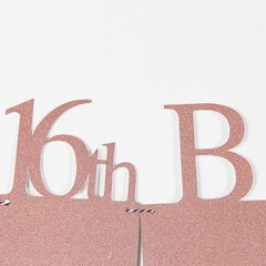 Rose Gold Happy 16th Birthday Photo Banner – Sweet Sixteen Photo Prop Party B…