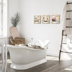 SkenoArt Bathroom Canvas Wall Art Relax Soak Unwind Quote Picture Print Vinta…