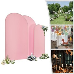 3 pcs Round Top Wedding Arch Backdrop STAND COVERS Set for Party/Birthday
