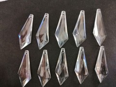 100Pcs Sword Shape Acrylic Crystal Bead Pendant Wedding Chandelier Decor 20*50mm