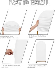 Lightweight White Spandex Arch Cover – 6FT Backdrop for Events & Ceremonies