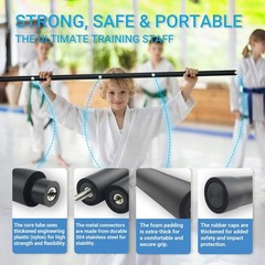 4ft & 6ft Collapsible Bo Staff – Foam-Padded Martial Arts Training Staff f