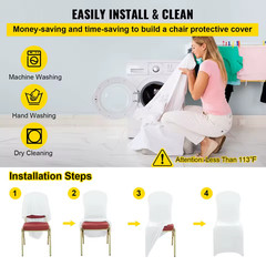12/30/50/100 PCS White Stretch Spandex Folding Chair Cover for Wedding Dining
