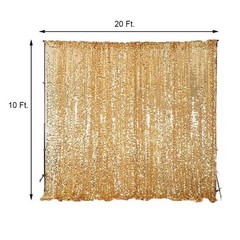 GOLD Big Payette Sequined BACKDROP 20×10 ft Wedding Photo Prop Party WHOLESALE