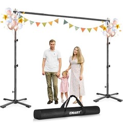 Portable Backdrop Stand Kit with Foldable Cross Flat Base, Adjustable 8.5x10FT
