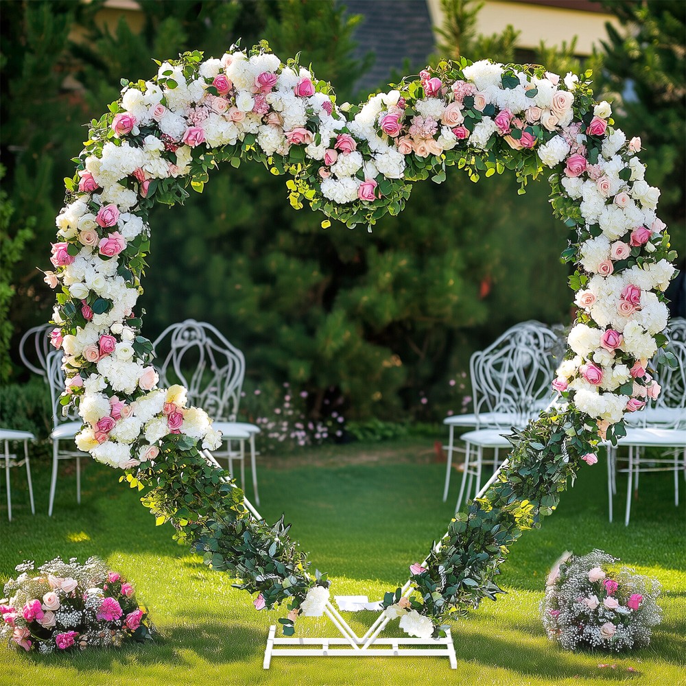 Heart Shape Wedding Arch Metal Pergola Arbor Stable Base Garden Party Decoration