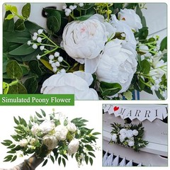 5PCS Just Married Decorations Set for Car – White Just Married Artificial