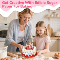 KYUNSEN Edible Paper 25Pcs A4 11.7″ X 8.3″ Edible Frosting Sheets for Printer
