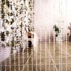 BEADED DOOR CURTAIN 8 ft long Clear Acrylic Diamond Cut Adjustable Strands