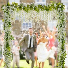Guirnalda de flores artificiales para decoración floral de arco de boda US NUEVO