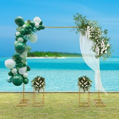 Gold Metal Wedding Balloon Stand with Flower Stands for Elegant Decor
