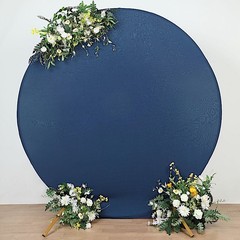 NAVY BLUE 7.5 ft Fitted Spandex Round BACKDROP STAND COVER Party Wedding