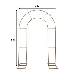 Gold 8 ft Metal Floral Display Frame Round Top Double Arch BACKDROP STAND Party