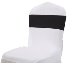 100 Spandex Stretch Chair Cover Sashes Bows for Wedding Party (Black)~FREE SHIP
