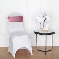 150 Metallic Spandex Chair Sashes with Silver Buckles Party Wedding Decorations