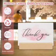 16 Pcs Wood Place Card Holders for Food Signs, Wood Color